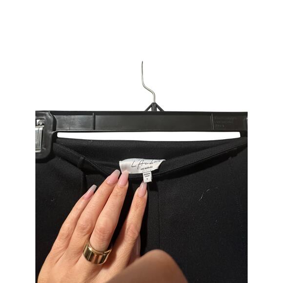 L'Academie Los Angeles Women High Waist Pintuck Stretchy Flare Leg Pants Black S - Picture 2 of 3